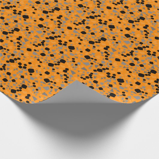 Modern eenvoudig Oranje terrazzokrappelpapier Cadeaupapier (Hoek)