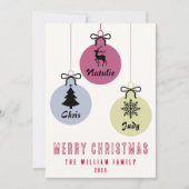 Modern eenvoudig Ornament familienaam niet foto Feestdagenkaart (Voorkant)