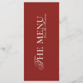 Modern Eenvoudig Oud Geld Vet Rood Trouwdiner Menu (Achterkant)