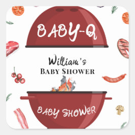 Modern Eenvoudig Outdoor Achtertuin BBQ Baby showe Vierkante Sticker