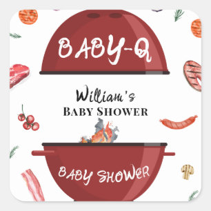 Modern Eenvoudig Outdoor Achtertuin BBQ Baby showe Vierkante Sticker