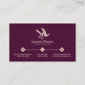 Modern Eenvoudig Paarse en Perzik Haar Stylist Sal Visitekaartje (Voorkant)