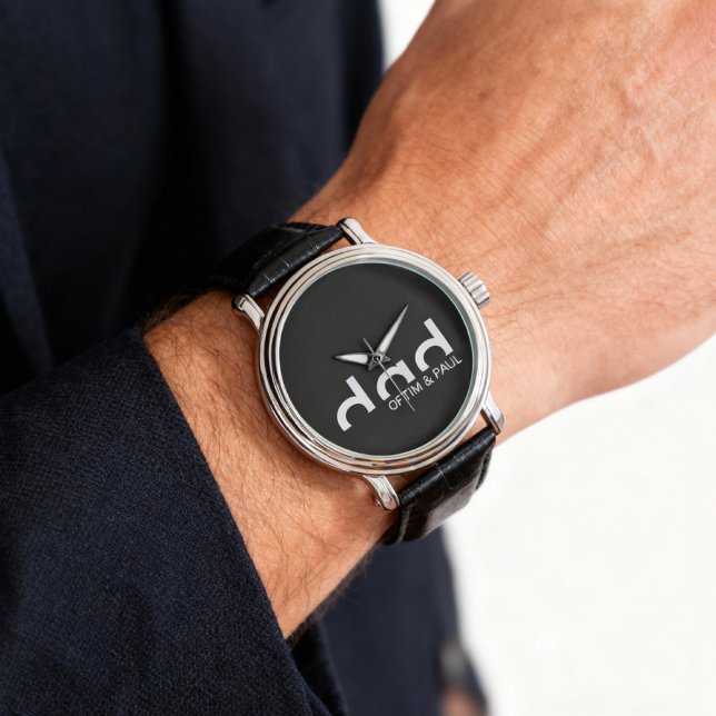 Modern eenvoudig paasontwerp met Kinder kindername Horloge (personalized dad watch)