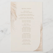 Modern Eenvoudig Palm Leaves Ceremony Programma (Achterkant)