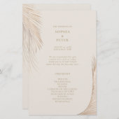 Modern Eenvoudig Palm Leaves Ceremony Programma (Voorkant / Achterkant)