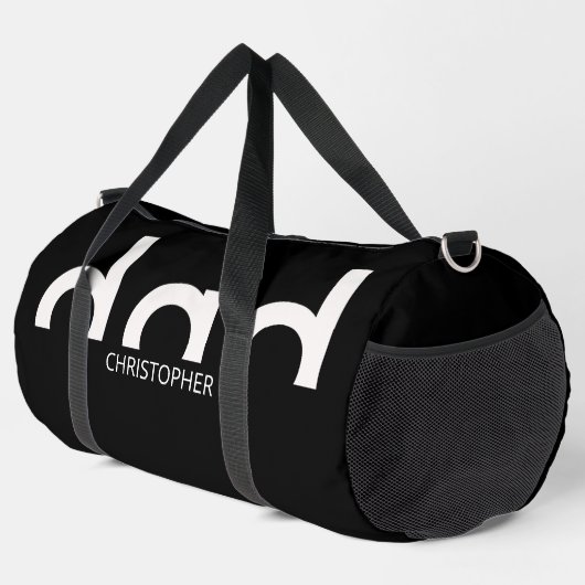 Modern eenvoudig papa ontwerp met naam plunjezak (Rechterhoek)