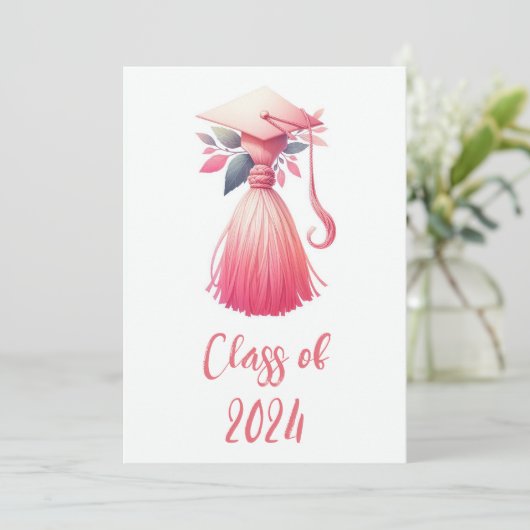 Modern eenvoudig pastel Afstuderen Kaart (Staand voorkant)