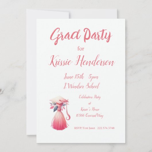 Modern eenvoudig pastel Afstuderen Kaart (Achterkant)