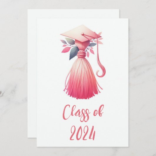Modern eenvoudig pastel Afstuderen Kaart (Voorkant / Achterkant)