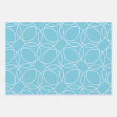 Modern eenvoudig patroon in blauw inpakpapier vel (Voorkant 3)