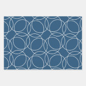 Modern eenvoudig patroon in blauw inpakpapier vel (Voorkant 2)