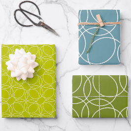 Modern eenvoudig patroon in groen inpakpapier vel