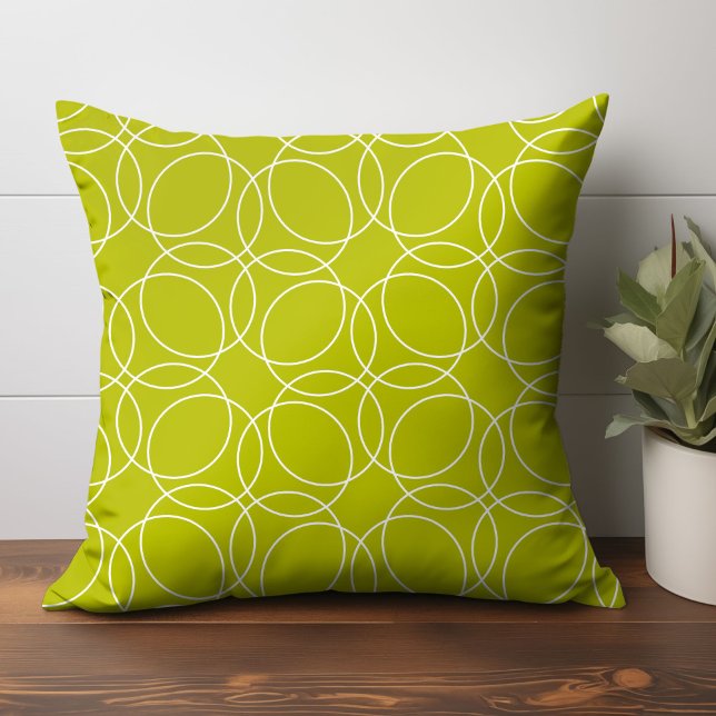 Modern eenvoudig patroon kussen (geometric circle pattern throw pillow home decor in light green)