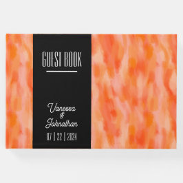 Modern eenvoudig Peach Bruiloft gastenboek