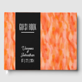 Modern eenvoudig Peach Bruiloft gastenboek