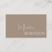 Modern Eenvoudig Professioneel Bruin Visitekaartje (Voorkant)