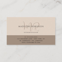 Modern Eenvoudig Professioneel Bruin Visitekaartje