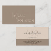 Modern Eenvoudig Professioneel Bruin Visitekaartje (Voorkant / Achterkant)