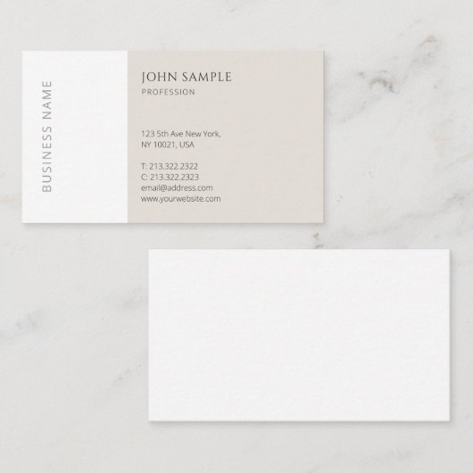 Modern Eenvoudig Professioneel Elegant Duidelijke  Visitekaartje (Voorkant / Achterkant)