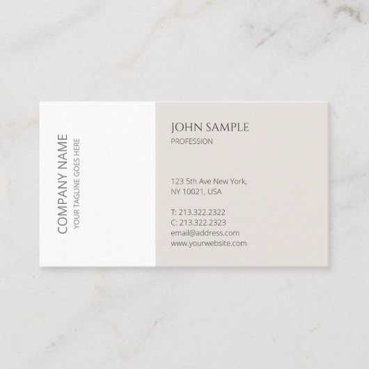 Modern Eenvoudig Professioneel Elegant Sjabloon To Visitekaartje (Voorkant)