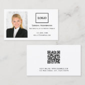 Modern Eenvoudig Professioneel Fotologo en QR-code Visitekaartje (Voorkant / Achterkant)