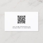 Modern Eenvoudig Professioneel Fotologo en QR-code Visitekaartje (Achterkant)