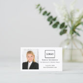 Modern Eenvoudig Professioneel Fotologo en QR-code Visitekaartje (Staand voorkant)