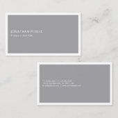 Modern Eenvoudig Professioneel Koel Grijs Wit Tren Visitekaartje (Voorkant / Achterkant)