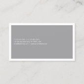 Modern Eenvoudig Professioneel Koel Grijs Wit Tren Visitekaartje (Achterkant)