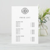 Modern Eenvoudig Professioneel Logo Menu Prijslijs (Staand voorkant)