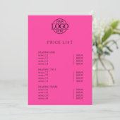 Modern Eenvoudig Professioneel Logo Menu Prijslijs (Staand voorkant)