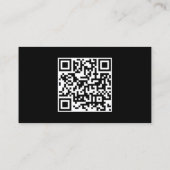 Modern Eenvoudig Professioneel QR Code Zwart en Wi Visitekaartje (Achterkant)