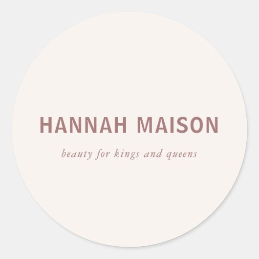 Modern, eenvoudig, professioneel, salon, beige ronde sticker (Voorkant)
