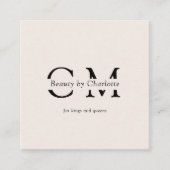 Modern, eenvoudig, professioneel, salon, beige vierkante visitekaartje (Voorkant)