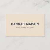 Modern, eenvoudig, professioneel, salon, beige visitekaartje (Voorkant)