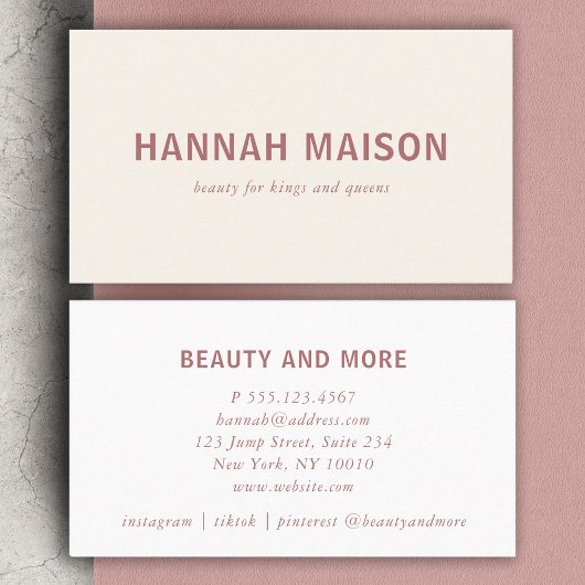 Modern, eenvoudig, professioneel, salon, beige visitekaartje