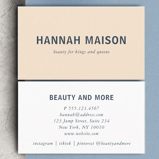 Modern, eenvoudig, professioneel, salon, beige visitekaartje