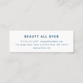 Modern, eenvoudig, professioneel, salon, blauw mini visitekaartje (Achterkant)