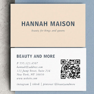 Modern, eenvoudig, professioneel, salon, blauw, visitekaartje