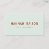 Modern, eenvoudig, professioneel, salon, lichtgroe visitekaartje (Voorkant)