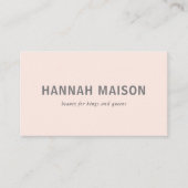 Modern, eenvoudig, professioneel, salon, lichtroze visitekaartje (Voorkant)