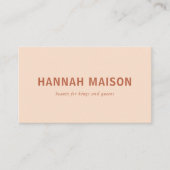 Modern, eenvoudig, professioneel, salon, perzik visitekaartje (Voorkant)