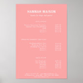 Modern eenvoudig, professioneel, salon, prijslijst poster (Voorkant)