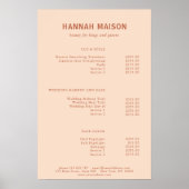 Modern Eenvoudig, Professioneel, Salon, Prijslijst Poster (Voorkant)