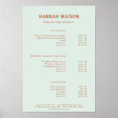 Modern eenvoudig, professioneel, salon, prijslijst poster (Voorkant)