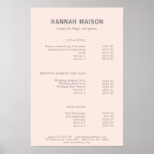 Modern Eenvoudig, Professioneel, Salon, Prijslijst Poster (Voorkant)