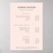 Modern eenvoudig, professioneel, salon, prijslijst poster (Voorkant)