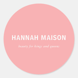 Modern, eenvoudig, professioneel, salon, roze ronde sticker