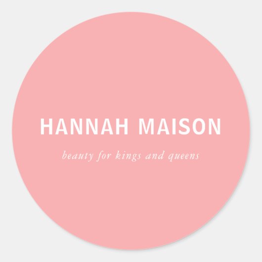 Modern, eenvoudig, professioneel, salon, roze ronde sticker (Voorkant)