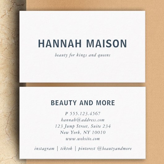 Modern, eenvoudig, professioneel, salon, wit visitekaartje